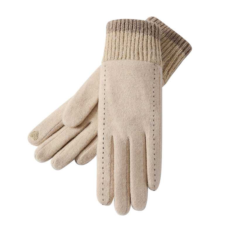 Wool Glove Lined - New winter gloves women outdoor windproof