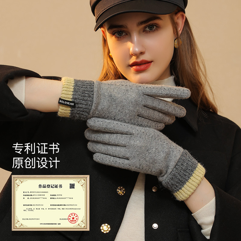 New winter gloves women outdoo - Wool Glove Lined ulasan dan harga